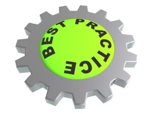 Image d'une roue dentée où est inscrit le terme "Best Practice" en lien avec la sous-section.